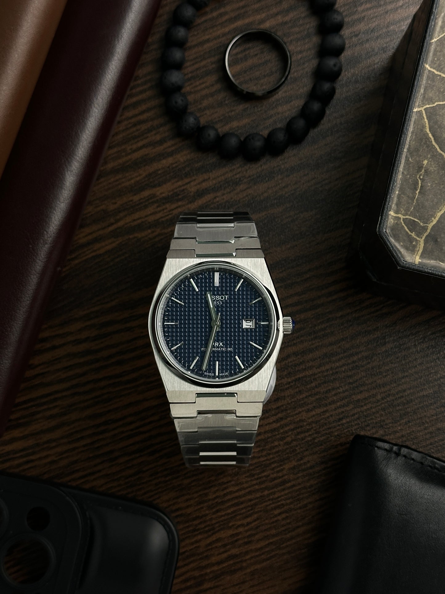TST - PRX Automatic Textured Navy Blue- AAA Quality