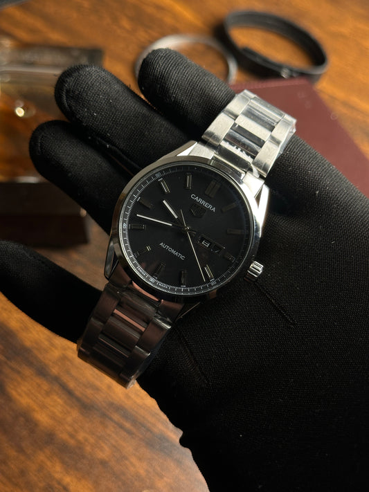 TAG - Carrera Day Date Silver Black - AAA Quality