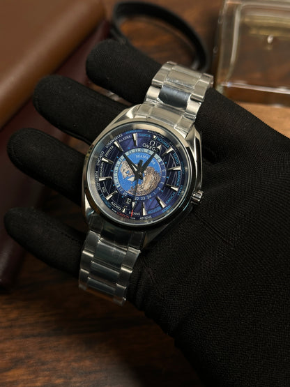 OMGA - Aquaterra Worldtimer Blue - AAA Quality
