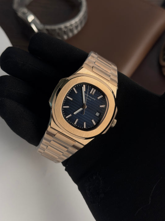 PP - Nautilus Rosegold Navy Blue - AAA Quality