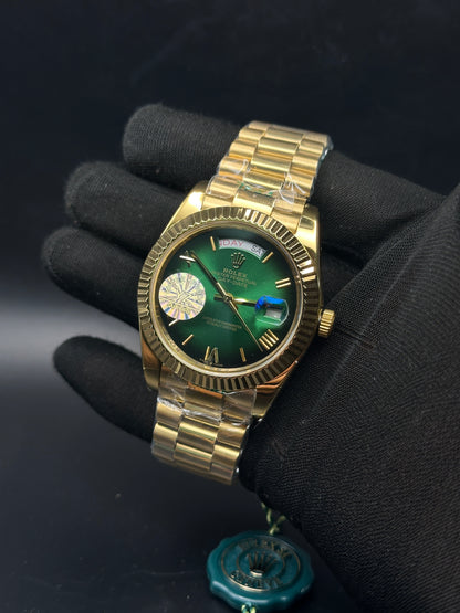 RLX - Day Date Gold Green Roman - AAA Quality