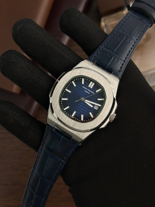 PP - Nautilus Silver Blue Leather - AAA Quality