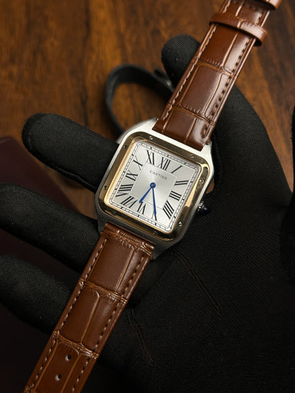 CRTR - Santos Dumont Silver Rosegold Brown Quartz - AAA Quality