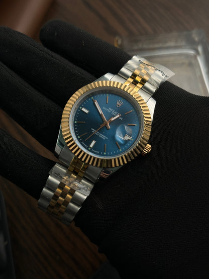 RLX - Datejust Silver Gold Aqua Blue - AAA Quality