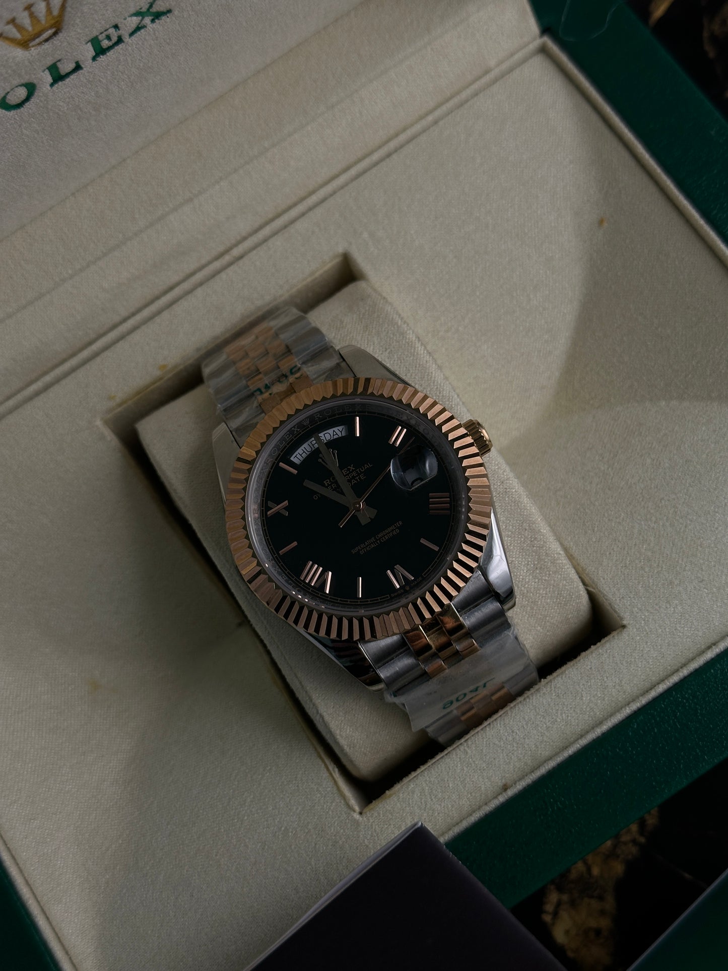 RLX - Day Date Bronze Black Roman - AAA Quality