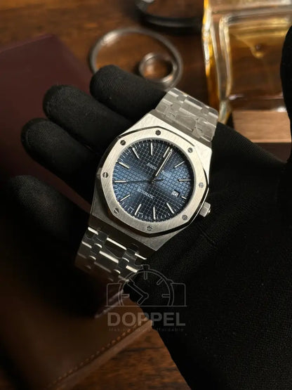 AP - Silver Navy Blue Textured - AAA Quality