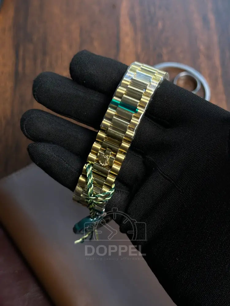 RLX - Day Date Gold Green Roman - AAA Quality