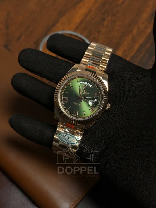 RLX - Day Date Rosegold Olive Green - AAA Quality