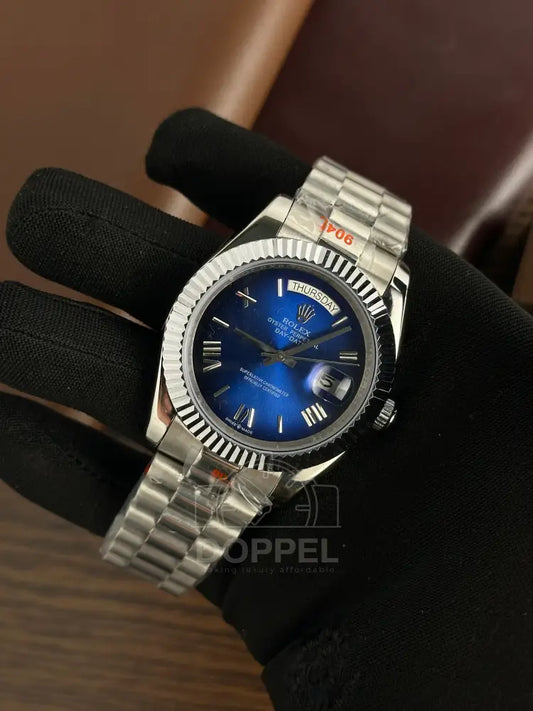RLX - Day Date Silver Blue Ombre - AAA Quality