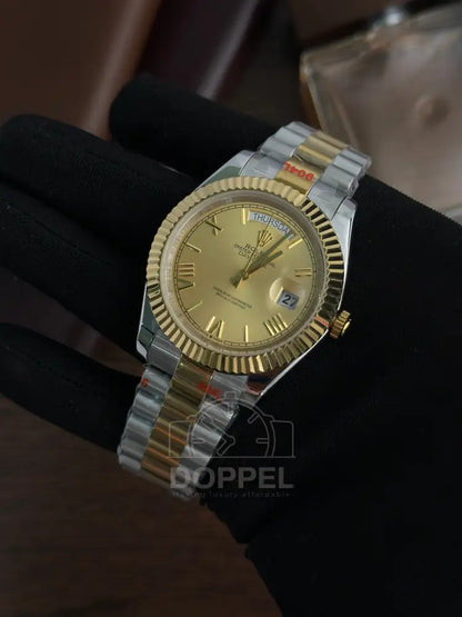 RLX - Day Date Silver Gold Roman - AAA Quality