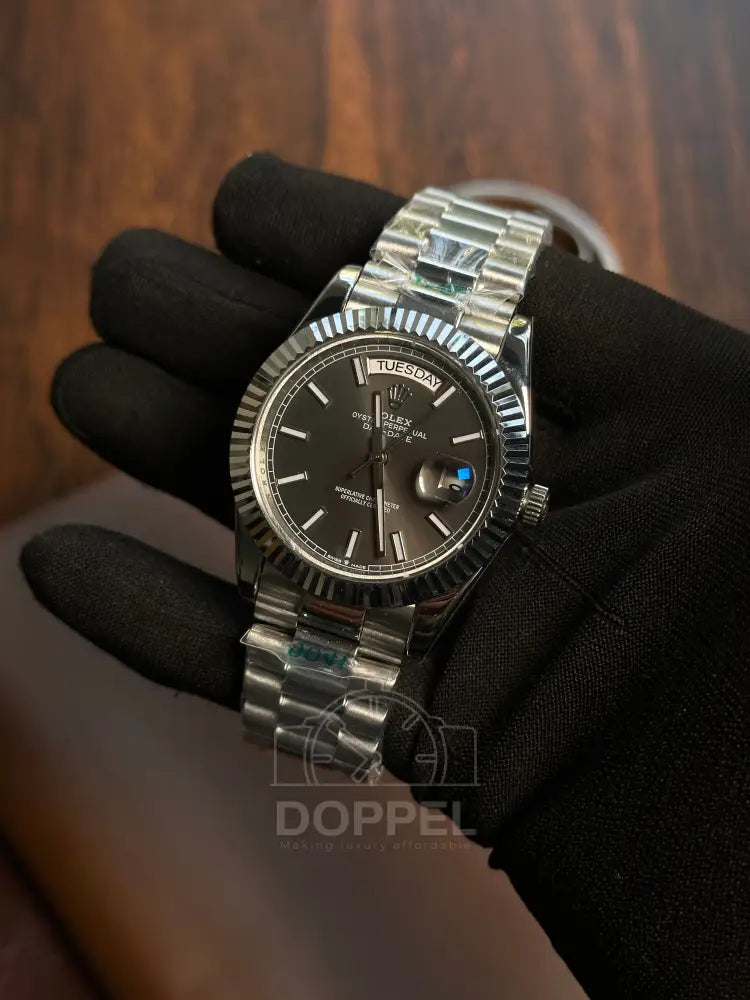 RLX - Day Date Silver Grey - AAA Quality