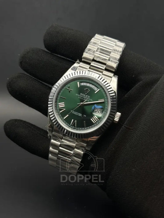 RLX - Day Date Silver Mint Green - Premium Quality