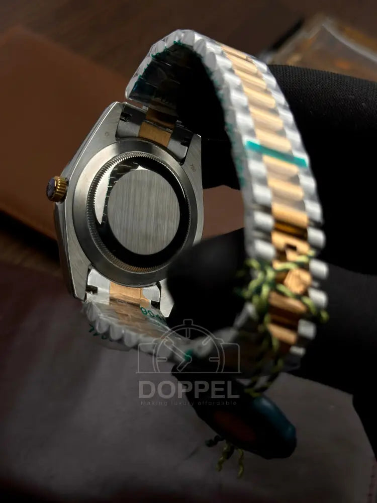 RLX - Day Date Silver Rosegold Brown R - AAA Quality