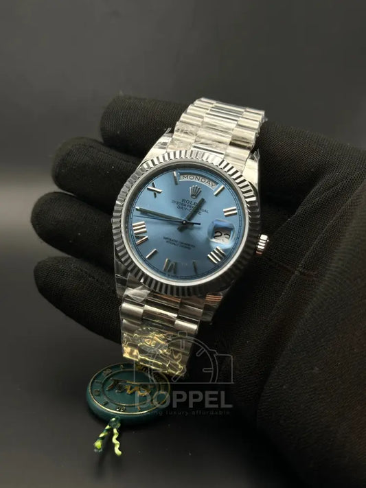 RLX - Day Date Silver Sky Blue - Premium Quality