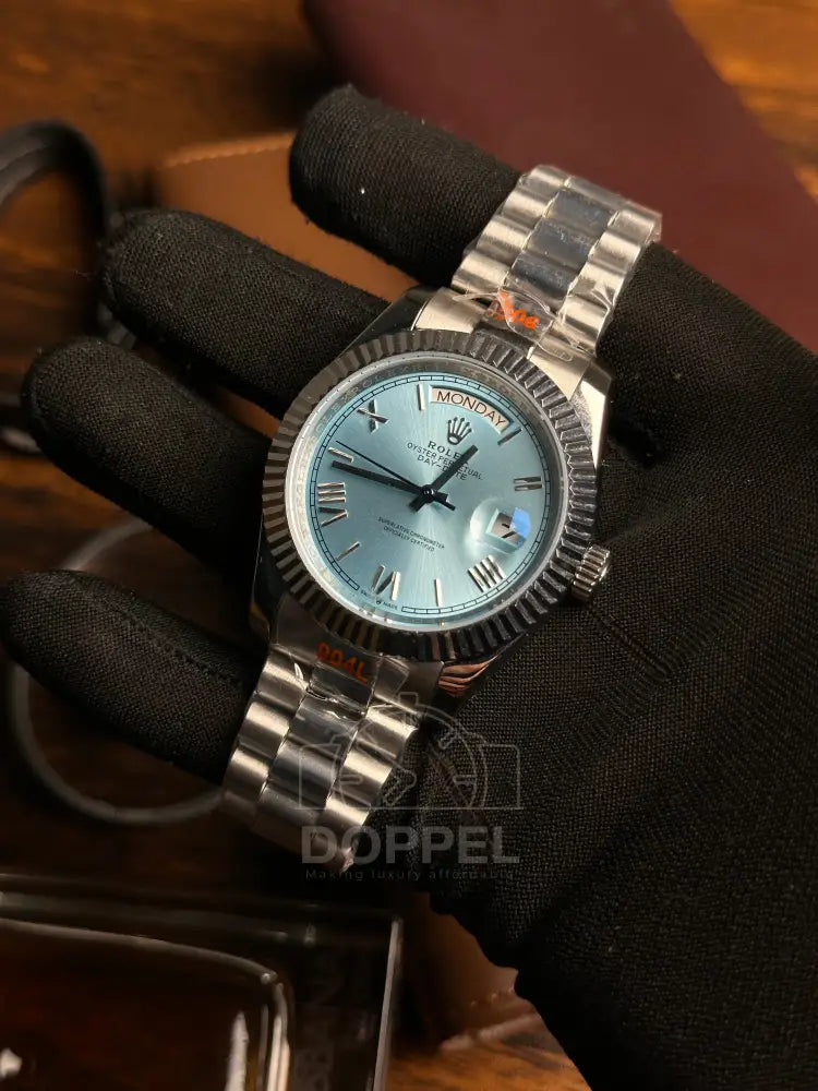 RLX - Day Date Silver Sky Blue R - AAA Quality