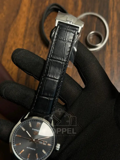 TAG - Carrera Day Date Silver Black Leather - AAA Quality